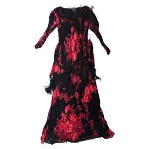 TEMPTATIONS Floral Fringe Skirt Set - Size Large